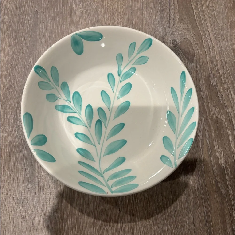 Pier 1 Decorative Bowl light Blue Aqua ColorVine Pattern